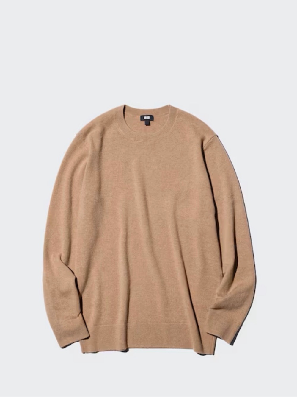 Uniqlo 100% Wool Unisex Crewneck Sweater - Camel Brown